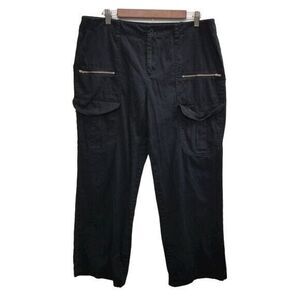 Chaps Womens Size 14 Blue  Solid Straight Leg Cargo Pants